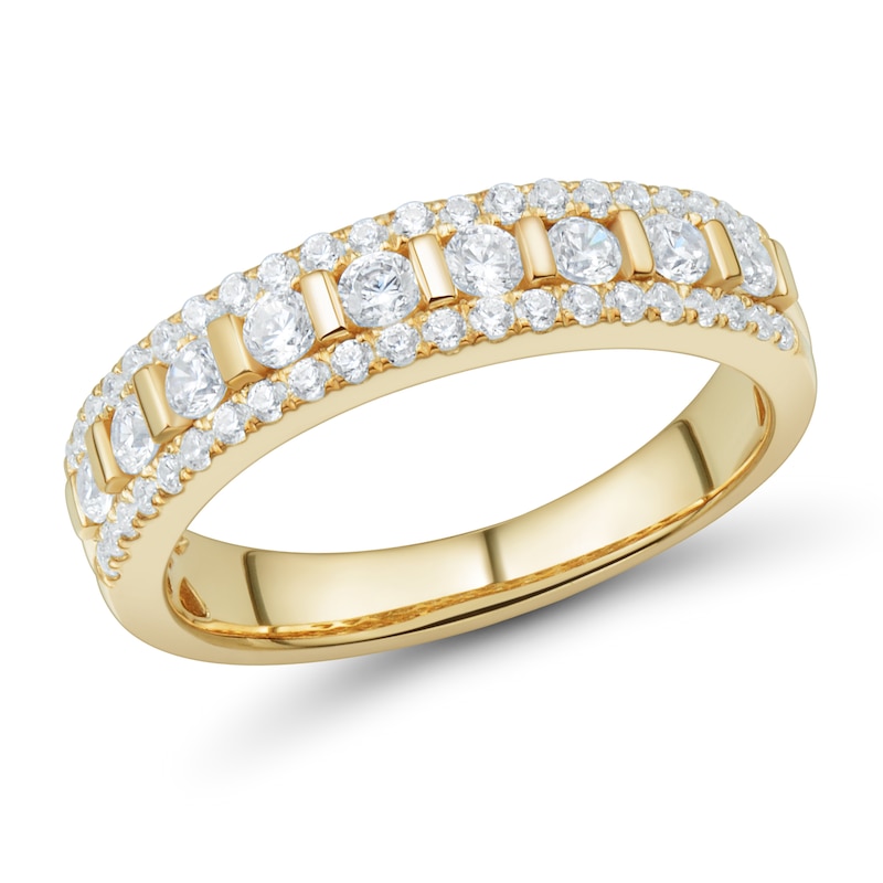 Main Image 1 of 3/4 CT. T.W. Diamond Triple Row Band in 14K Gold