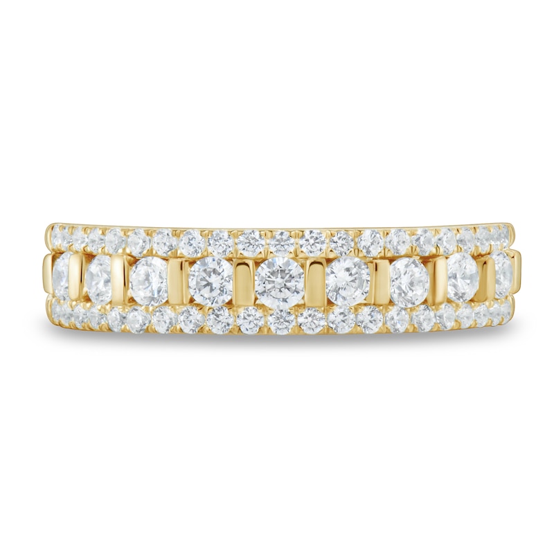 Main Image 2 of 3/4 CT. T.W. Diamond Triple Row Band in 14K Gold