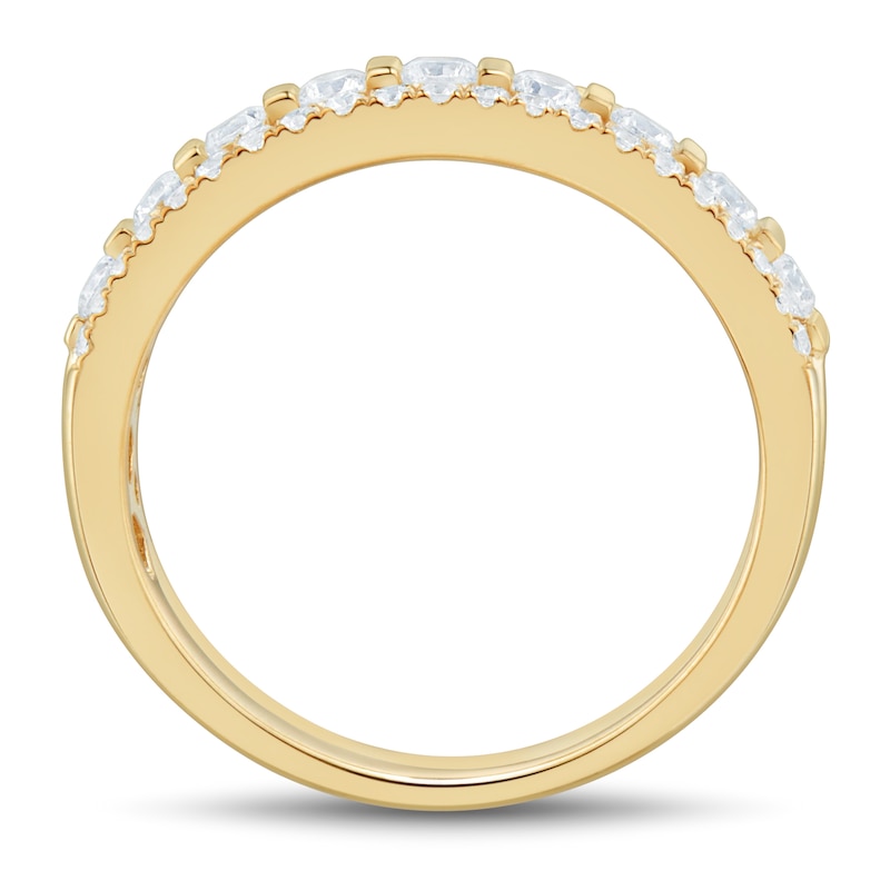 Main Image 3 of 3/4 CT. T.W. Diamond Triple Row Band in 14K Gold