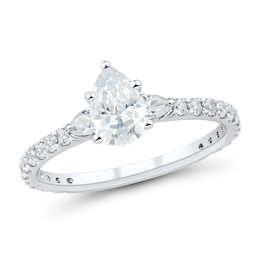 1-1/4 CT. T.W. Pear-Shaped Diamond Collar Engagement Ring in Platinum