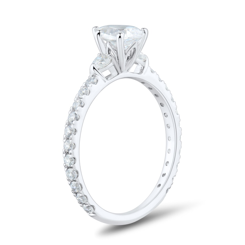 Main Image 3 of 1-1/4 CT. T.W. Pear-Shaped Diamond Collar Engagement Ring in Platinum