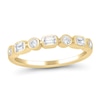 Thumbnail Image 1 of 1/2 CT. T.W. Emerald-Cut and Round Bezel-Set Alternating Band in 14K Gold