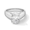 Thumbnail Image 1 of 3 CT. Oval Certified Lab-Created Diamond Solitaire Cigar Band Engagement Ring in 14K White Gold (F/VS2)