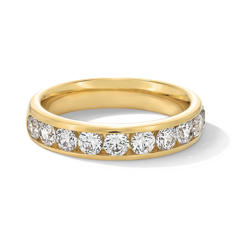 Main Image 1 of 1-1/2 CT. T.W. Certified Lab-Created Diamond Channel Ten Stone Band in 10K Gold (F/VS2)