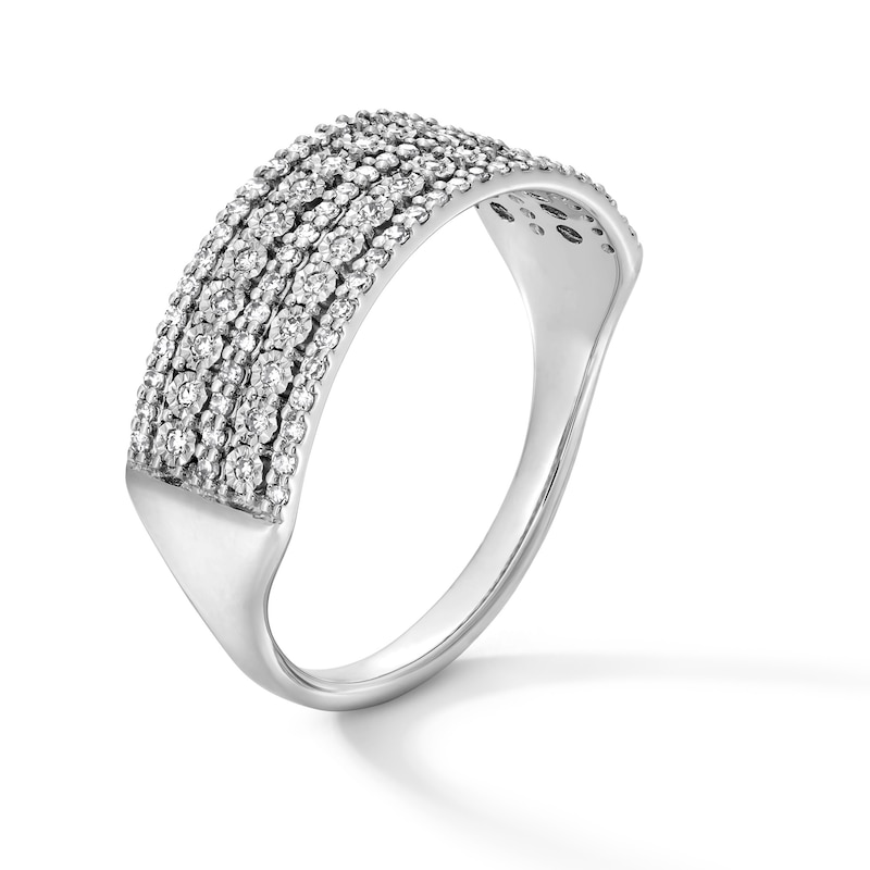 Main Image 2 of 1/4 CT. T.W. Diamond Multi-Row Band in 10K White Gold