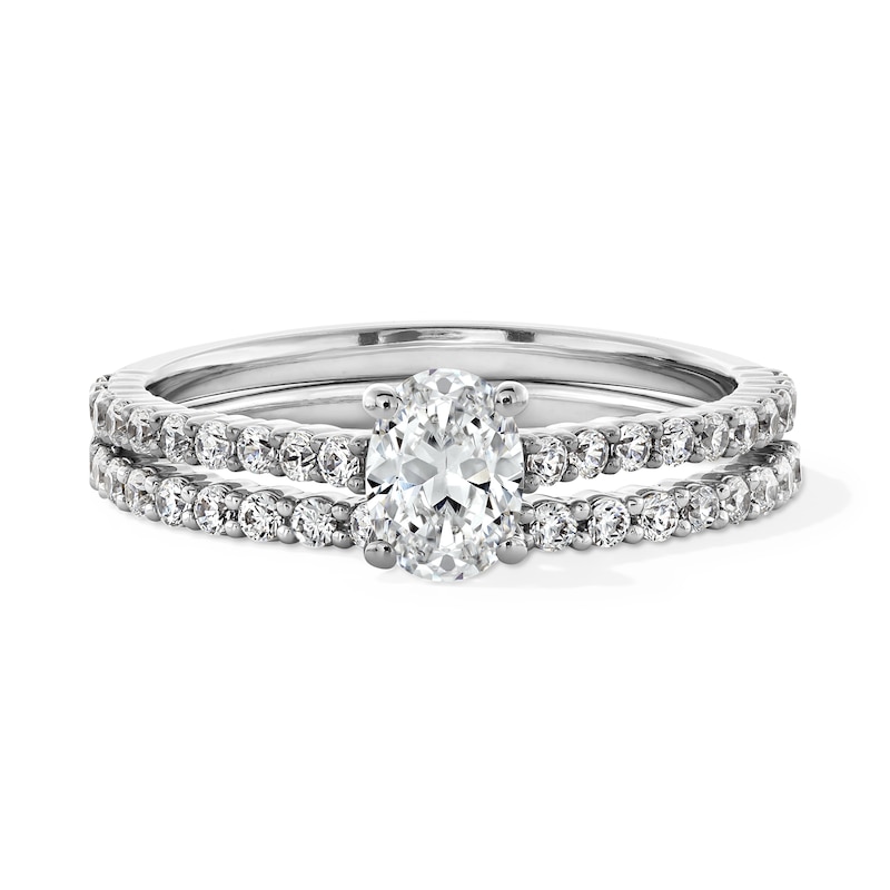 Main Image 1 of 1 CT. T.W. Oval Diamond Bridal Set in 14K White Gold