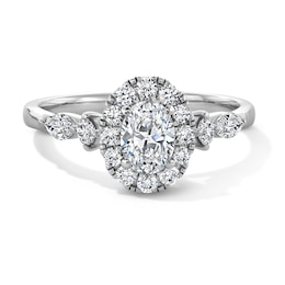 1 CT. T.W. Oval Diamond Frame Engagement Ring in 14K White Gold