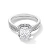 Thumbnail Image 1 of 2 CT. T.W. Radiant-Cut Certified Lab-Created Diamond Frame Bridal Set in 14K White Gold (F/VS2)