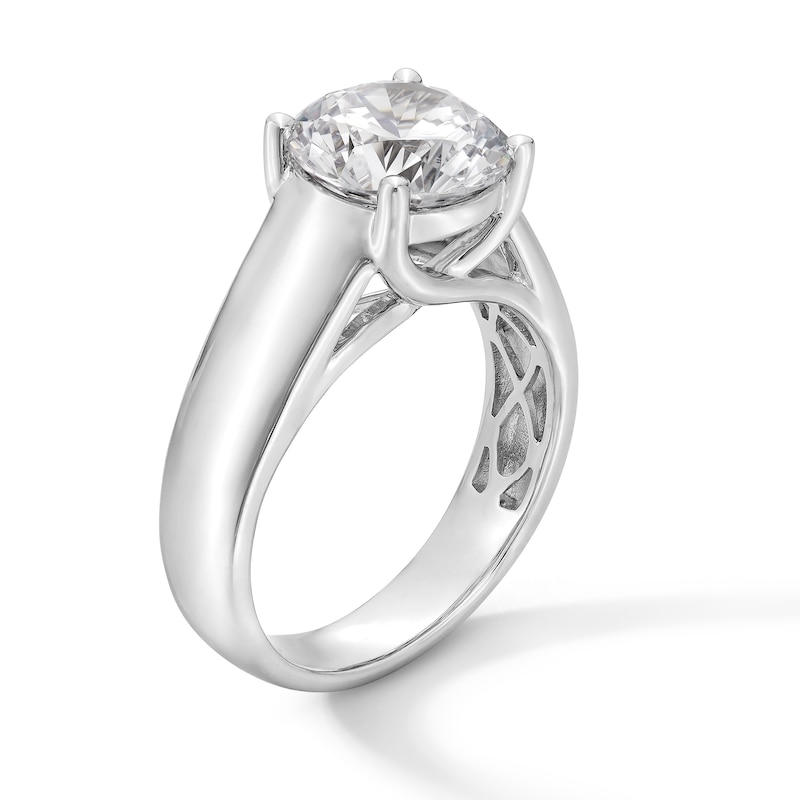 Main Image 2 of 3 CT. Certified Lab-Created Diamond Solitaire Cigar Band Engagement Ring in 14K White Gold (F/VS2)