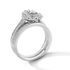 Thumbnail Image 3 of 1-1/5 CT. T.W. Pear-Shaped Diamond Double Scallop Frame Vintage-Style Bridal Set in 14K White Gold