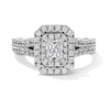 Thumbnail Image 1 of 1 CT. T.W. Radiant-Cut Diamond Double Octagonal Frame Split Shank Engagement Ring in 14K White Gold