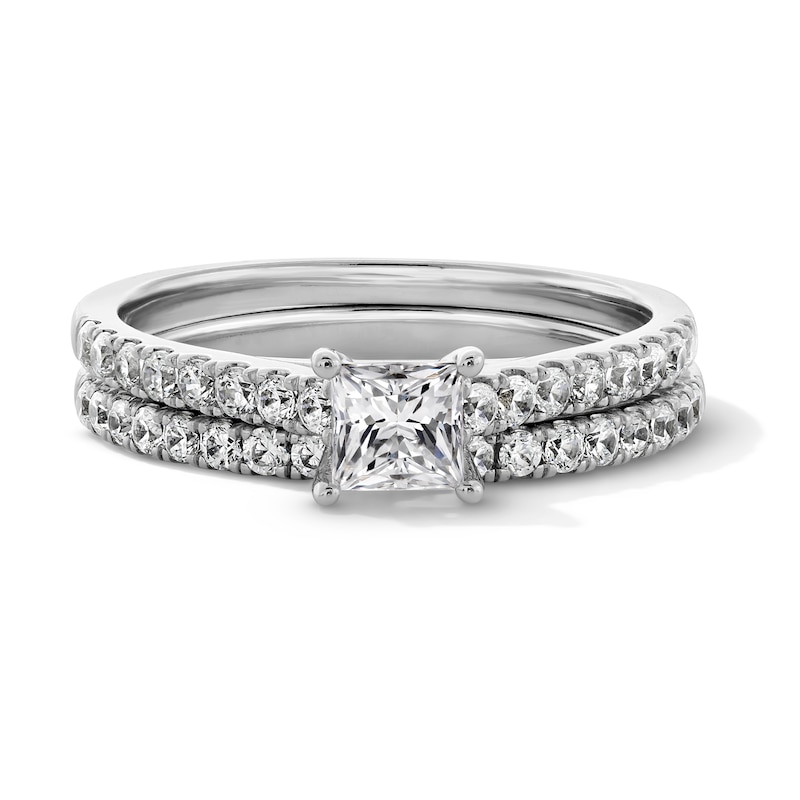 Main Image 1 of 1 CT. T.W. Princess-Cut Diamond Bridal Set in 14K White Gold