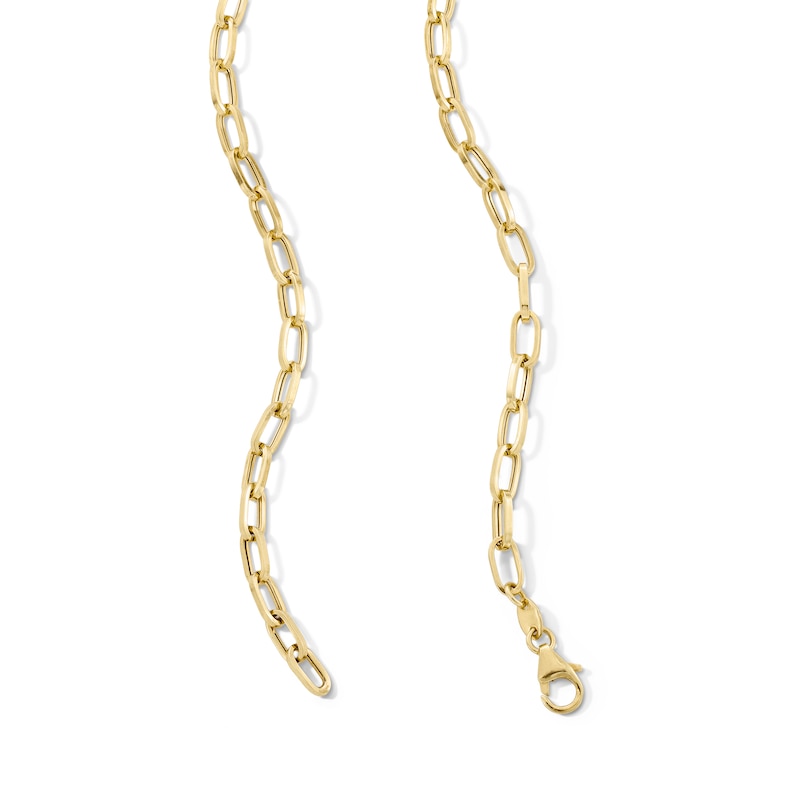 Main Image 2 of Heart Drop Paper Clip Chain “Y” Necklace in Hollow 10K Gold