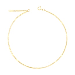 1.6mm Diamond-Cut Curb Chain Anklet in Solid 14K Gold - 10&quot;