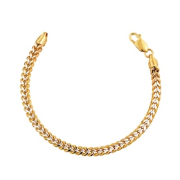 5.3mm Diamond-Cut Franco Chain Bracelet in Hollow 14K Two-Tone Gold - 8.5"