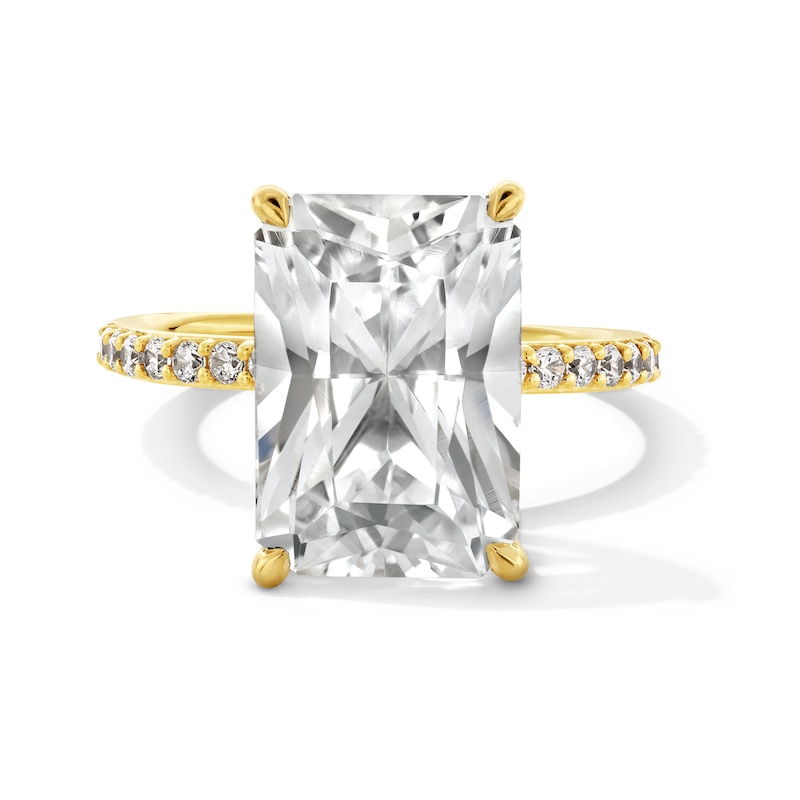 Main Image 1 of 6-1/4 CT. T.W. Radiant-Cut Certified Lab-Created Diamond Engagement Ring in 14K Gold (F/VS2)