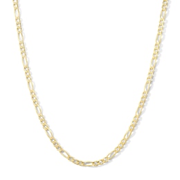 4.0mm Concave Figaro Chain Necklace in Solid 14K Gold - 24”