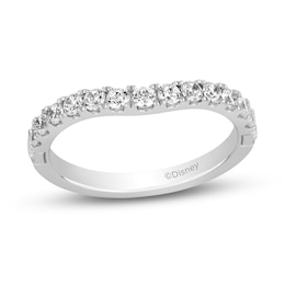 Enchanted Disney Majestic Princess 1/2 CT. T.W. Diamond Contour Anniversary Band in 14K White Gold