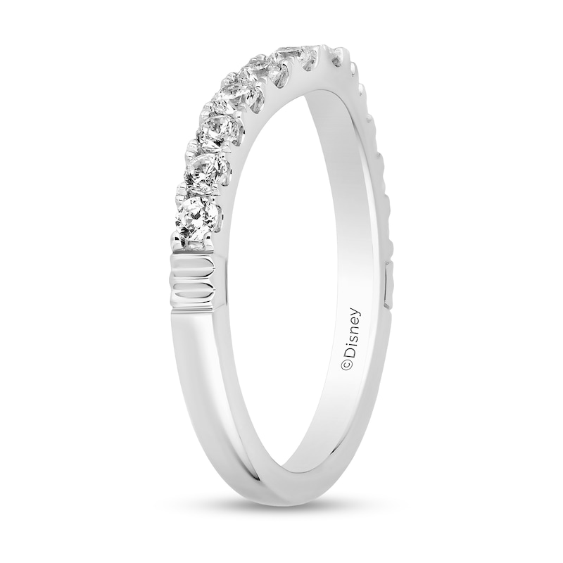 Main Image 2 of Enchanted Disney Majestic Princess 1/2 CT. T.W. Diamond Contour Anniversary Band in 14K White Gold