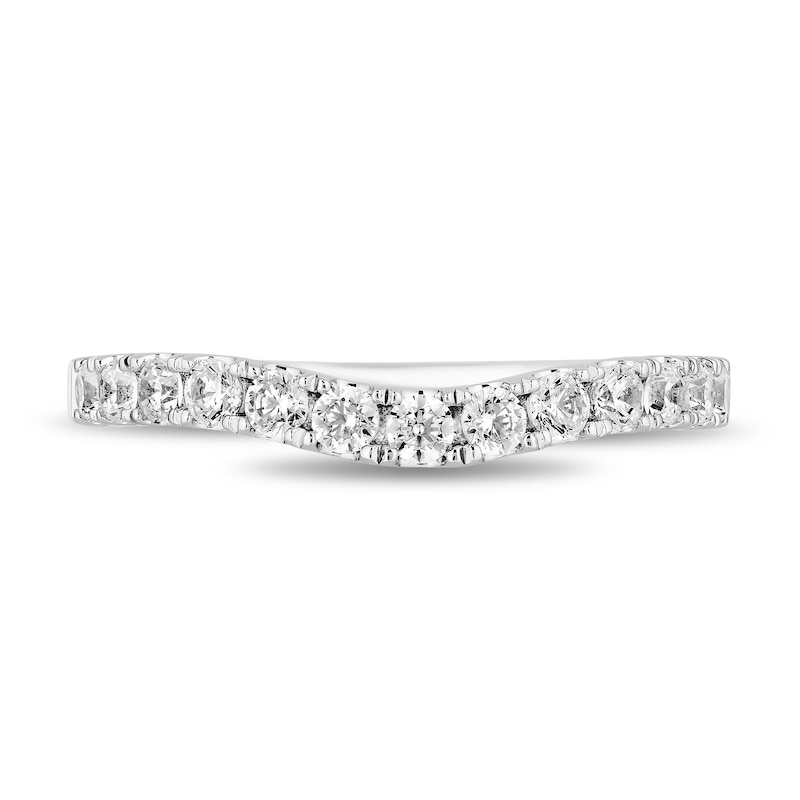 Main Image 4 of Enchanted Disney Majestic Princess 1/2 CT. T.W. Diamond Contour Anniversary Band in 14K White Gold