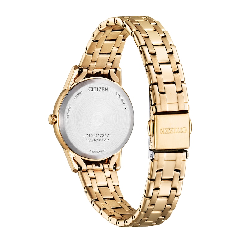 Main Image 3 of Ladies’ Citizen Eco-Drive® Dress Classic Crystal Accent Rose-Tone IP Watch with White Dial (Model: FE1243-59A)