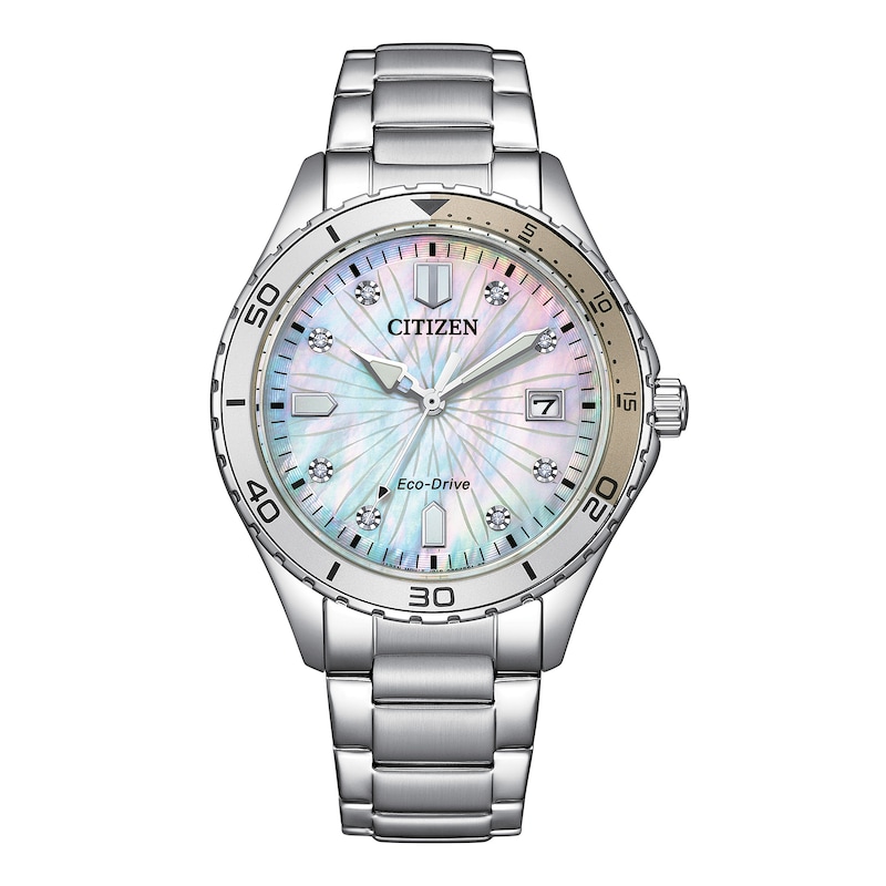 Main Image 1 of Ladies’ Citizen Eco-Drive® Marine Weekender Sport Luxury Watch with Mother-of-Pearl Dial (Model: FE6170-88D)