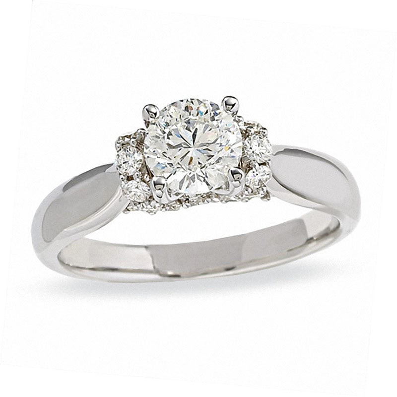 Main Image 1 of Previously Owned - Celebration Lux® 1-1/4 CT. T.W. Diamond Engagement Ring in 18K White Gold (I/SI2)