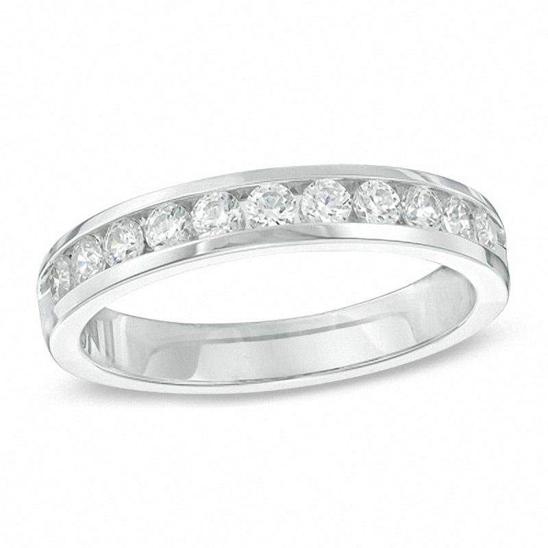 Main Image 1 of Previously Owned - 1/4 CT. T.W. Diamond Channel Band in 14K White Gold