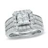 Thumbnail Image 1 of Previously Owned - 1-1/2 CT. T.W. Quad Princess-Cut Diamond Bridal Set in 14K White Gold - Size 7