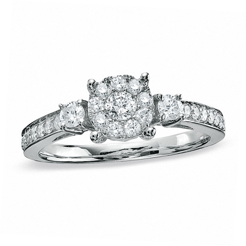 Main Image 1 of Previously Owned - 5/8 CT. T.W. Diamond Engagement Ring in 14K White Gold