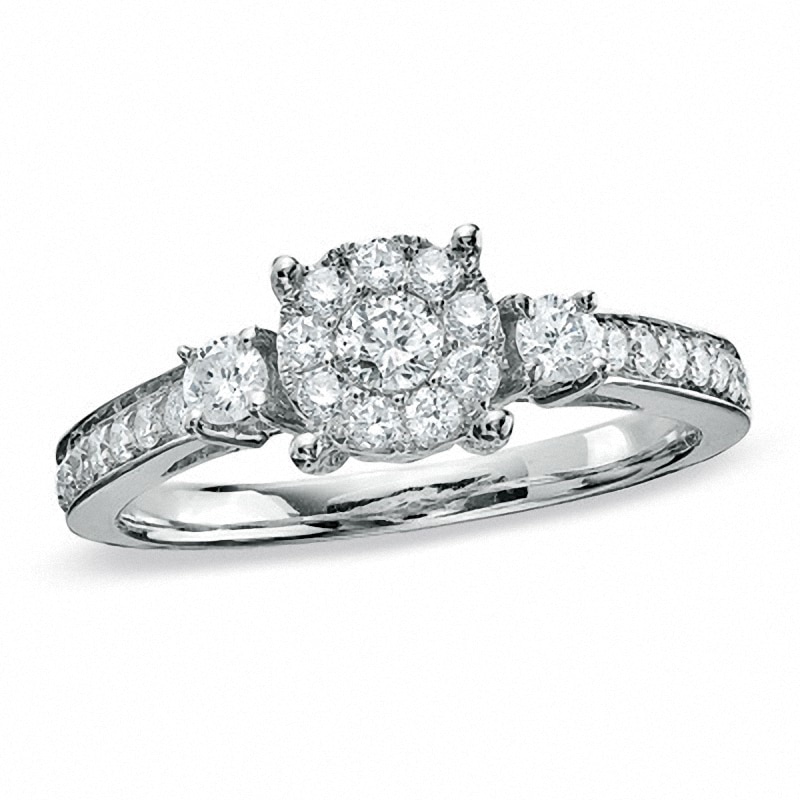 Main Image 2 of Previously Owned - 5/8 CT. T.W. Diamond Engagement Ring in 14K White Gold