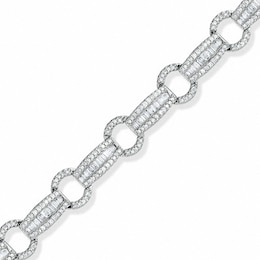 Previously Owned - 3 CT. T.W. Diamond Circle Track Bracelet in 14K White Gold