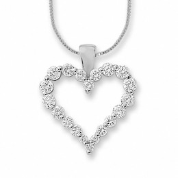 Previously Owned - 1/2 CT. T.W. Colourless Diamond Heart Pendant in 14K White Gold