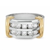 Thumbnail Image 2 of Previously Owned - Men's 1 CT. T.W. Diamond Double Row Band in 10K Two-Tone Gold