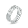 Thumbnail Image 1 of Previously Owned - Men's 1/8 CT. T.W. Diamond Comfort-Fit Wedding Band in Stainless Steel
