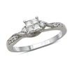 Thumbnail Image 3 of Previously Owned - 1/3 CT. T.W. Quad Princess-Cut Diamond Bridal Set in 10K White Gold