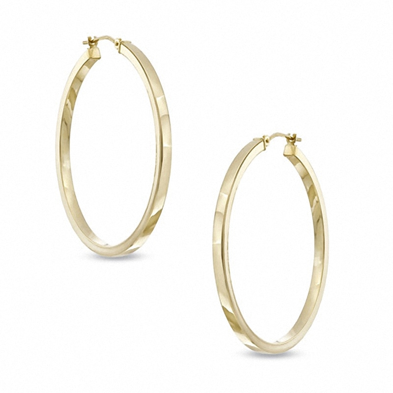 3.0 x 50.0mm Hoop Earrings in 14K Gold