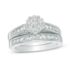 Thumbnail Image 0 of Previously Owned - 1 CT. T.W. Multi-Diamond Flower Bridal Set in 10K White Gold