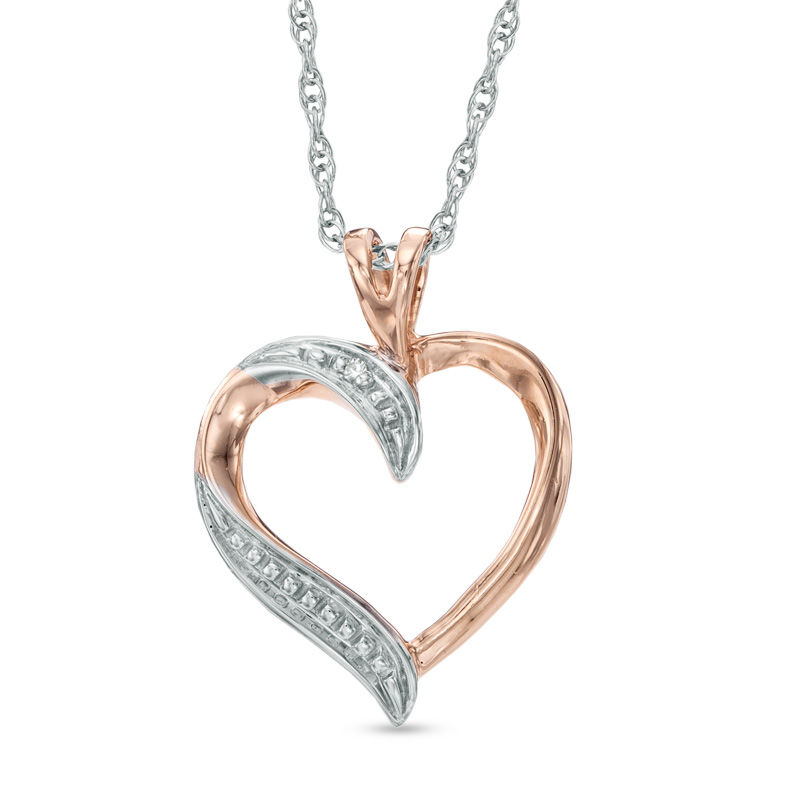 Zales Diamond Accent Heart Pendant in 10K popular Gold