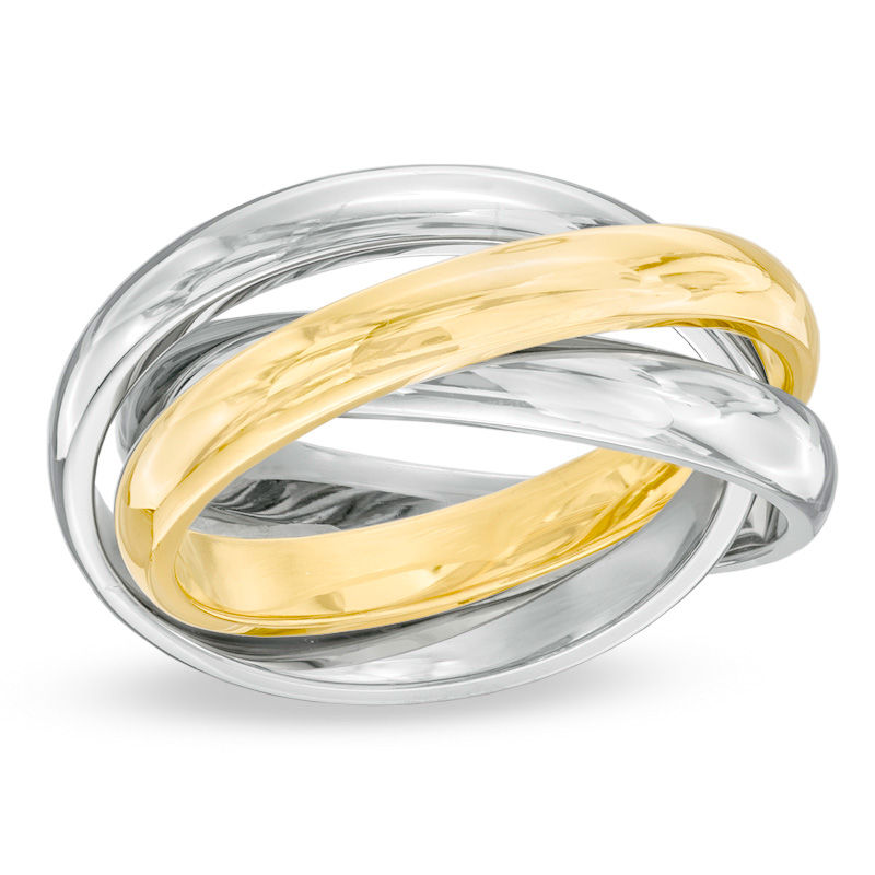 Previously Owned - Stacked Orbit Ring in Tri-Tone Stainless Steel