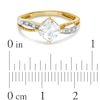 Thumbnail Image 2 of Previously Owned - 6.0mm Cushion-Cut White Topaz and Diamond Accent Ring in 10K Gold