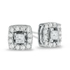 Thumbnail Image 1 of Previously Owned - 3/4 CT. T.W. Princess-Cut Diamond Frame Stud Earrings in 10K White Gold