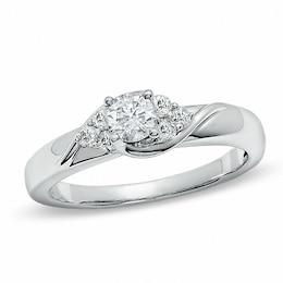 Previously Owned - 1/2 CT. T.W. Diamond Engagement Ring in 14K White Gold