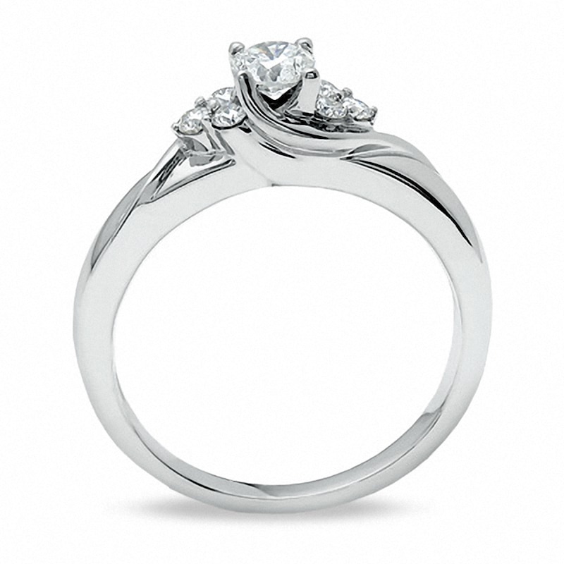 Main Image 2 of Previously Owned - 1/2 CT. T.W. Diamond Engagement Ring in 14K White Gold