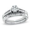 Thumbnail Image 1 of Previously Owned - 1/2 CT. T.W. Diamond Flower Bridal Set in 14K White Gold