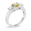 Thumbnail Image 1 of Previously Owned - 1-1/2 CT. T.W. Enhanced Yellow and White Diamond Three Stone Ring in 14K White Gold