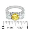 Thumbnail Image 2 of Previously Owned - 1-1/2 CT. T.W. Enhanced Yellow and White Diamond Three Stone Ring in 14K White Gold