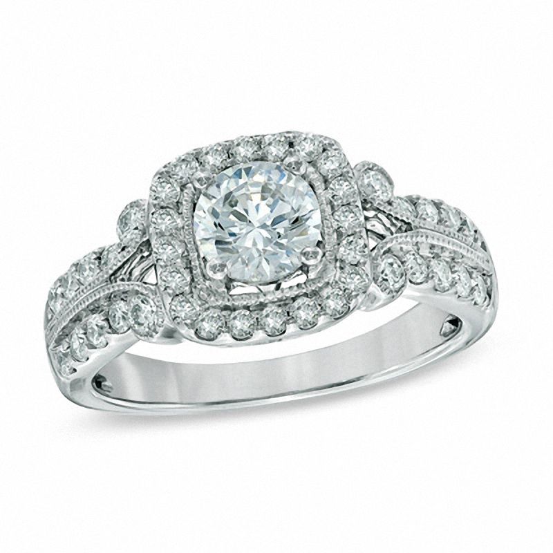 Main Image 1 of Previously Owned - Celebration Grand® 1-1/4 CT. T.W. Diamond Engagement Ring in 14K White Gold (I/I1)