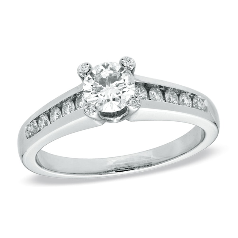 Main Image 1 of Previously Owned - 3/4 CT. T.W. Diamond Engagement Ring in 14K White Gold