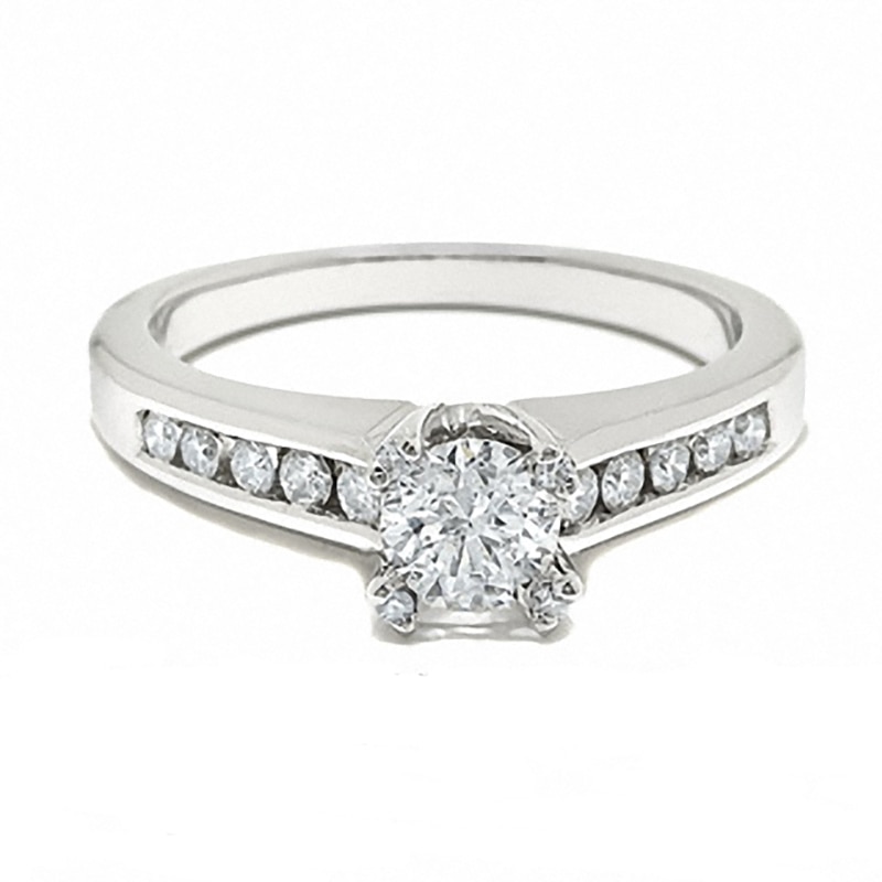 Main Image 3 of Previously Owned - 3/4 CT. T.W. Diamond Engagement Ring in 14K White Gold